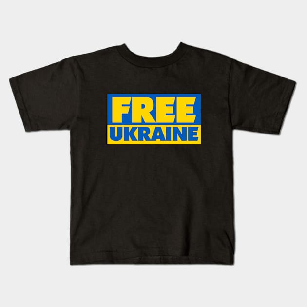 Free Ukraine Kids T-Shirt by omardakhane